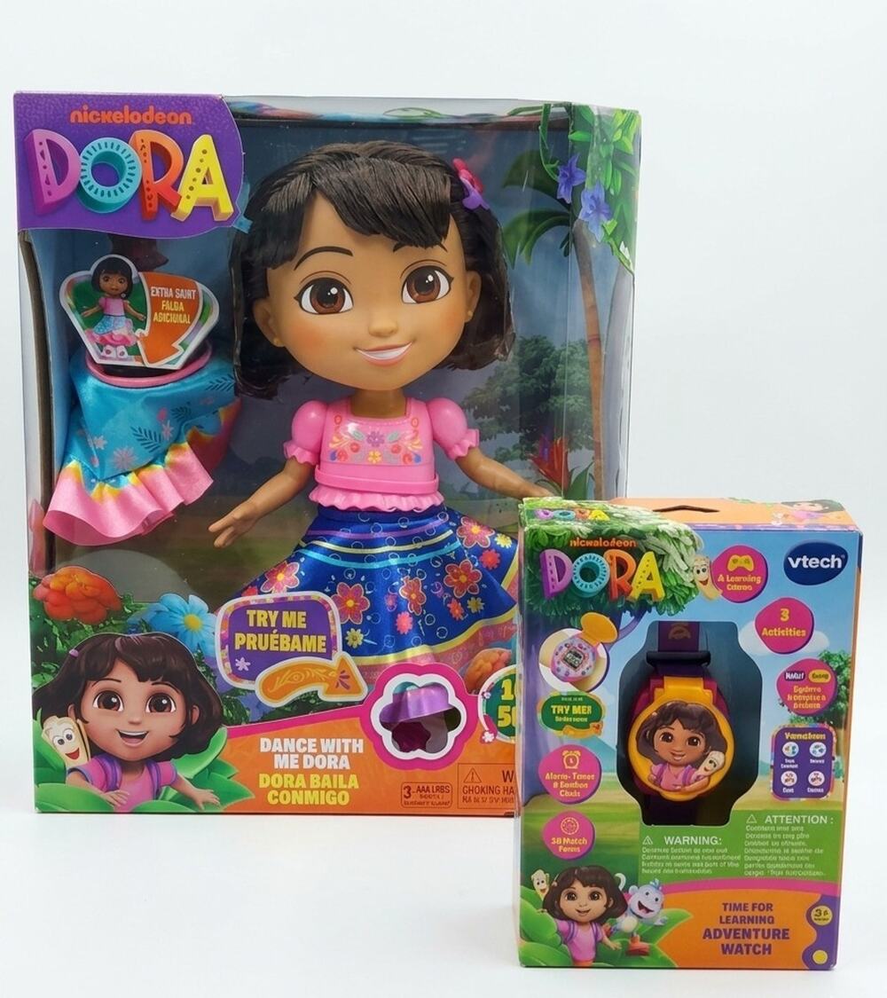 Nickelodeon Dora The Explorer Lot Dance With Me Doll & VTech Adventure Watch NIB